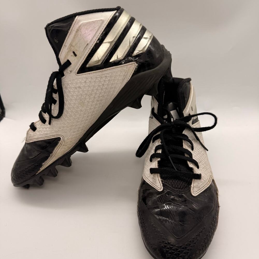 Adidas Sz 9 Men Freak Mid Football Cleats Black White